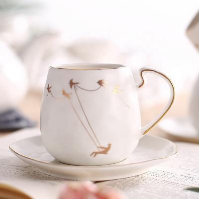 China Coffee Set Afternoon Tea Gift Nordic Lightweight Luxury Ceramic Coffee Cup Set Set Tea Cups And Saucers for sale