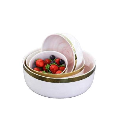 China Sustainable Design Real Marble Gold Electric Plating Gold Dishes Ceramic Dinner Set for sale