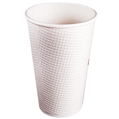 China Disposable Eco Friendly Stocked Biodegradable Cups 16oz, Double Wallpaper White Paper Cups - No Sleeve Required Paper Hot Cups, for sale