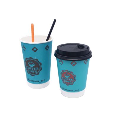 China Wholesale Factory Price Disposable Double Wall Paper Cups For Hot Drinks 12oz Paper Coffee Cups Wholesale for sale