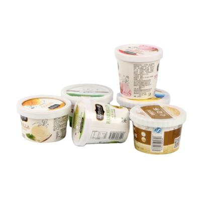 China Ice Cream Disposable Paper Cup With Cover Vending Paper Cups Dessert Cups Yogurt for sale