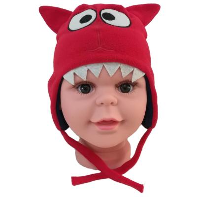 China 2021 New Style Funny Monster Teeth JOINT Fleece Earflap Hat Kids Animal Warm Skullies Shear Hat With String for sale