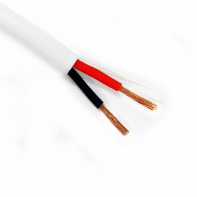 China Speaker System 2C 18AWG Round Stranded Copper Conductor PVC Insulation Colored White PVC Jacket Speaker Cable for sale