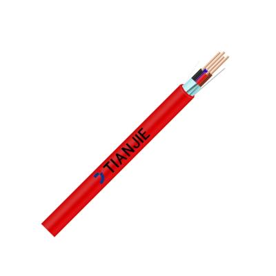 China Solid Bare Copper TIANJIE - 4C 1.5mm2 UL1424 Listed Fire Alarm Cable FPLR Safety Shielded Solid Copper Cable for sale