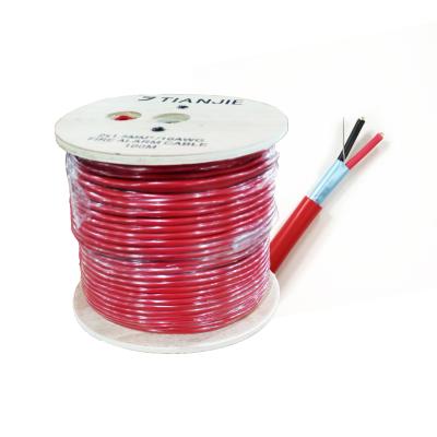 China TIANJIE-2C 2.5mm2 FPLR Security System Solid Copper Shielded Red PVC Fire Alarm Cable For Security System for sale