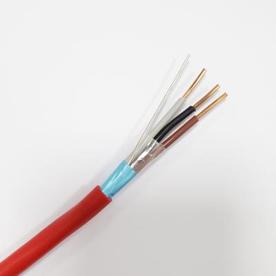 China Fire Alarm Systems 1.0/2.0/4.0MM Cable 2Cores FPLR Solid Bare Copper Shielded PVC Fire Alarm Cable For Fire Alarm for sale