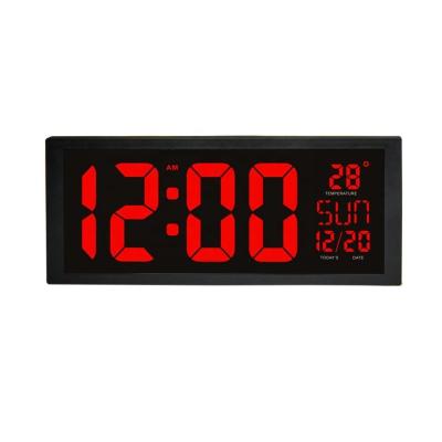 China Large Led Calendars Digital Display Wall Clock With Temperature for sale