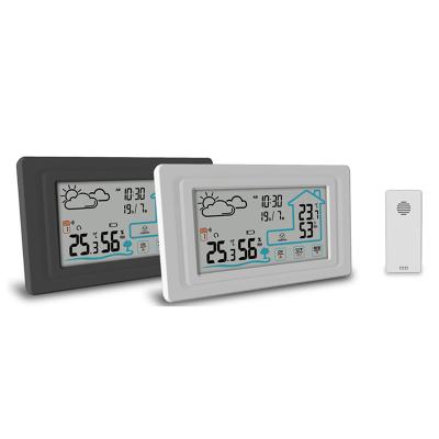 China Amazon Hot Sale Digital LCD Weather Forecast Alarm Clock Thermo-Hygrometer Weather Station Clock with Indoor Outdoor Sensor for sale