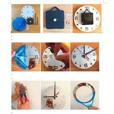 China Creative Antique Style Diy Acrylic Mirror Shows Colors Wall Clock Wall Clock for sale