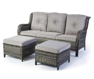 China Outdoor Gray Rattan Patio Seat Color 5 Cushion UV And Water Resistant Sofa for sale