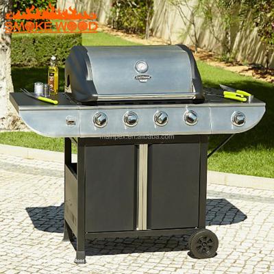 China High Quality 4 Burner Gas BBQ Grill Flame Resistant BBQ Grill Safety Door Easily Compiled Portable Design With Interior Steel PROPANE for sale