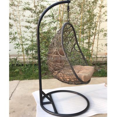 China Modern Outdoor Hanging Wicker Garden Rattan Patio Swing Chair Furniture Hot Sale Outdoor Wicker Swing Chair for sale