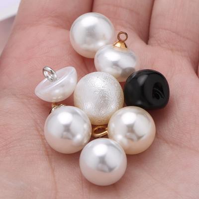 China High Quality Washable Ball Shape Lady Dress Metal Leg Plastic Bead Button For Decoration for sale