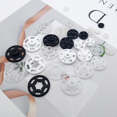 China Viable Snap Fastener Kit Round Plastic Snap Button Black White Transparent Push Button for sale