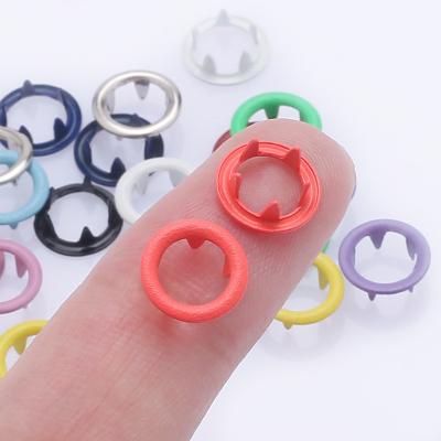 China Colorful Dry Cleaning Five Claw Ring Snap Fastener Stainless Steel Five-fork Push Button Fork Metal Snap Button For Clothing for sale