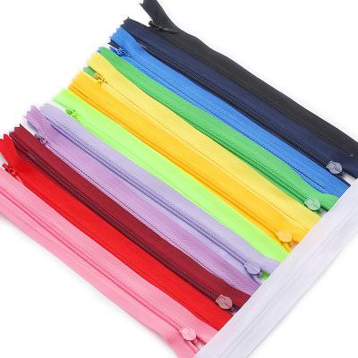 China Invisible Colored Invisible Zipper Puller Nylon Slider Bags Fixed Zippers for sale