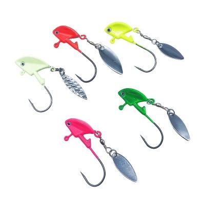 China Yousy Amazon Hot Sale  Underspin Swimbait Spinner Jig Heads Lure Hooks Painted Blade for Fishing Saltwater Freshwater 6g for sale