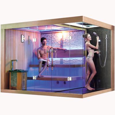 China Luxurious computer control panel HS-SR1388Y design porcelain family sauna steam sauna for sale