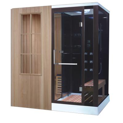 China With Wooden Transom Windows Traditional Infrared Steam Bath Shower Cabin Outdoor Sauna for sale