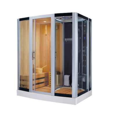 China With Transom Windows HS-SR306 Ozone Steam Sauna For Sale Wooden Steam Shower Sauna Combos for sale