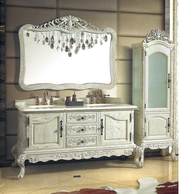 China Japan Style Modern Slim White Mirrored Antique Picks Double Sink Bathroom Vanity Furniture Storage Set for sale