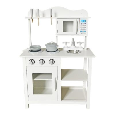 China High Fine Quality MDF Solid Wood White Play Kitchen Sets Toy for sale