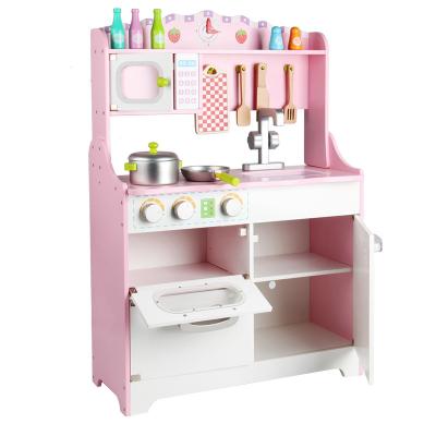 China MDF Made In China Top Quality Solid Wooden Play Kitchen Luxury Toy With Sound And Light for sale