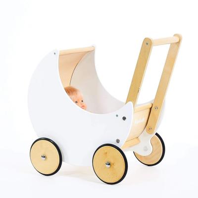 China Wooden Toy Baby Walker Wooden Dolls Wooden Walking Pram With Good After-sales Service for sale