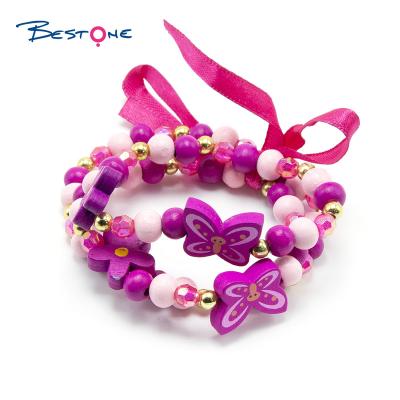 China New Design Kids Jewelry High Quality Cute Girls Jewelry Bestone Wooden Bracelets For Jewelry Making for sale