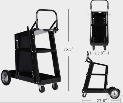 China KINDE Steel Welding Cart Easy Mobile Tool Carts Tool Trollies Heavy Duty Welding Car with 4 Wheels and Handles for sale