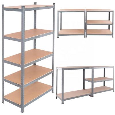 China KINDE 5 Tier Corrosion Protection Boltless Heavy Duty Adjustable Metal Storage Shelving Rack Shelf Stacking Racks 180x90x45CM for sale