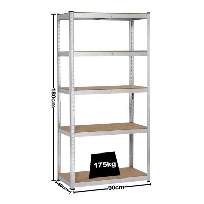 China Heavy Duty Corrosion Protection KINDE 5 Tier Adjustable Metal Shelving Unit Galvanized Storage Boltless Shelving Rack 180*90*40CM 875KG for sale