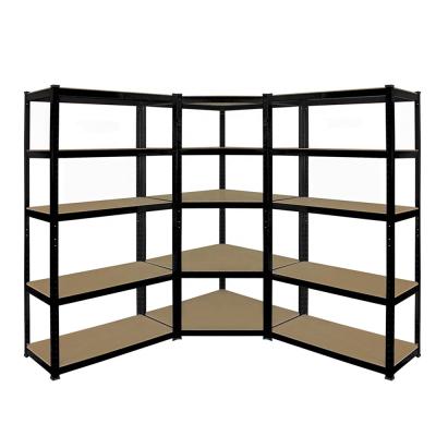 China Corrosion Protection KINDE 5 Tier Heavy Duty Metal Corner Boltless Adjustable Shelving Shelving Shelving Shelving Stacking Racks 3 Sets for sale