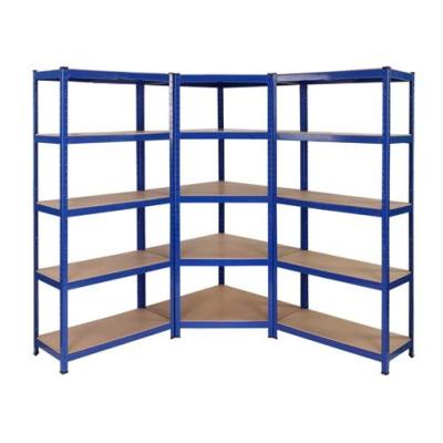 China Corrosion Protection 5 Tier Heavy Duty Metal Corner Buries Adjustable Metal Utility Shelves Boltless Rack Set 3 PCS for sale