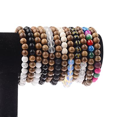 China CLASSIC 2 Pcs Men Women King And Queen Crown Fashion Wooden Bracelet For Couples for sale