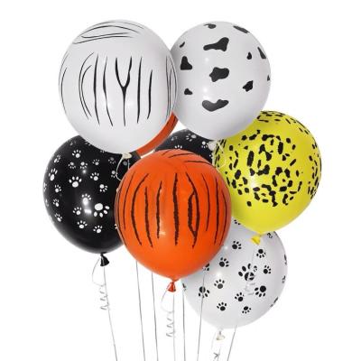 China Party Decration Balloons Jungle Tiger Leopard Zebra Animal Stripes Themed Latex Balloons Animal Printed Balloons For Birthday Decoration for sale