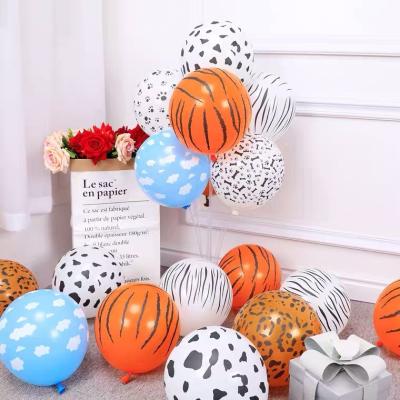 China Party Decration Balloons 12 Inch 2.8 Gram Thick Custom Print On Balloons Printing Stripes Latex Animal Balloons for sale