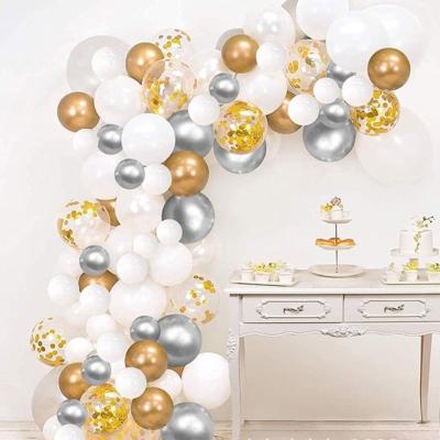 China Party Decration Balloons Set Wholesale Metallic Confetti Balloon Birthday Party Decoration Gold Balloons Garland for sale