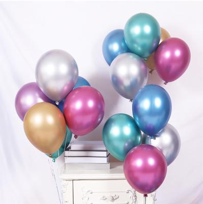 China Party Decration Balloons Metal Balloon High Quality Blue Pink Chrome Helium Yellow Metallic Latex Balloons for sale