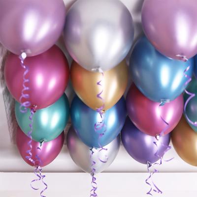 China Party Decration Balloons Wholesale 10 Inch Metal Pearl Balloons Chromium Shiny Happy Birthday Latex Metallic Balloons for sale