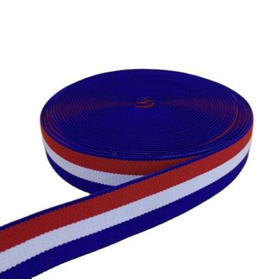 China Viable Custom Logo Printing On Polyester Webbing Strapping Tape 25Mm Cargo Net Lift Sling for sale