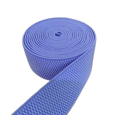 China Sustainable Running Wide Elastic Knit Polyester Webbing Polyester Custom Rubber Strap for sale