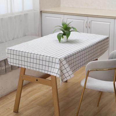 China Blanket Table Picnic Geometry Vintage Tablecloth Good Prices White And Black Print Waterproof Cheap Cotton Beautiful for sale