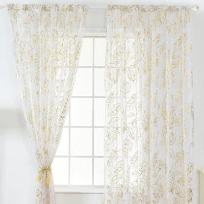 China Wholesale Blackout Style Nordic Semi Leaves Foil Print Living Room Curtains Blackout Curtains Thermal Insulated Window Curtains for sale