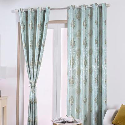 China Wholesale Nordic Blackout Damask Foiled Printing Blackout Insulated Curtain Fabric For Living Room for sale