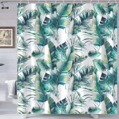 China Semi High Quality Blackout And 100% Polyester Printed Water Proof Custom Design Shower Curtain for sale