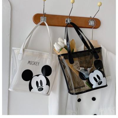 China 2022 Large Cartoon Style Bag Cartoon Printing Printing Mickey Mouse PVC Waterproof Clear Handbag Brand Women Famous Cute Luxury Ladies Main Ladies for sale