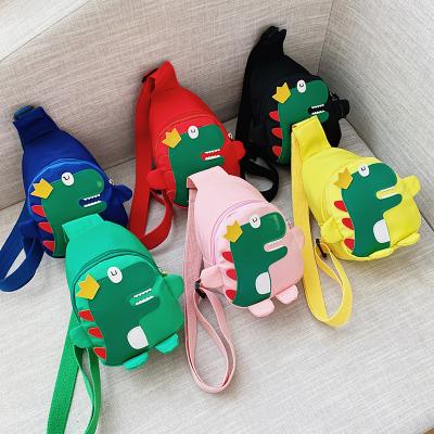 China Fashion Toddler Girl 3d Dinosaur Cartoon Waterproof Trunk Package Funny Cross - Body Sling Chest Bag For Kids for sale