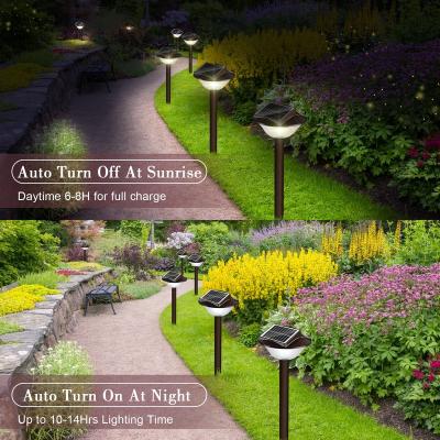 China Upgraded IP65 Waterproof + Solar Path Yard LED Patio Light Outdoor Waterproof Landscape Driveway Solar Garden Lights for sale