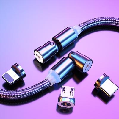 China Hot Selling 540 Degree Magnetic Usb Cable 540 Degree Magnetic Charging Cable 3 In 1 Magnetic Mobile Phone Charger Magnet Usb Cable for sale